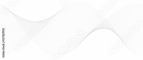 Wave line background with smooth shape. Beautiful wavy line on a white background. Horizontal banner template. Abstract futuristic template. Chrome technological wallpaper.