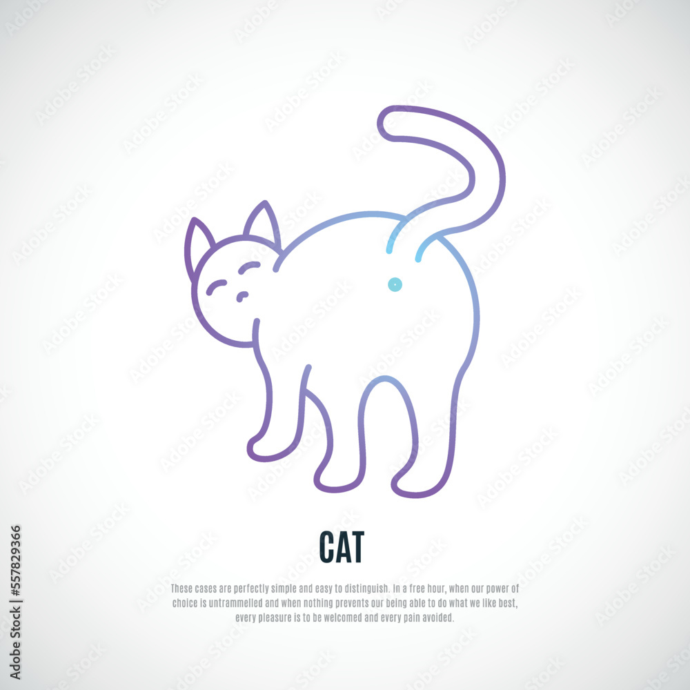 Funny cat silhouette isolated on white background. Simple Cat icon. Vector illustration. Funny cat silhouette isolated on white background. Simple Cat icon. Vector illustration.
