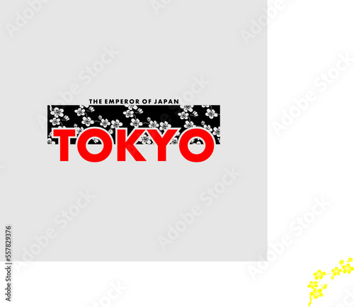 Vector illustration on the theme of Japan, Tokyo for t-shirt and other uses