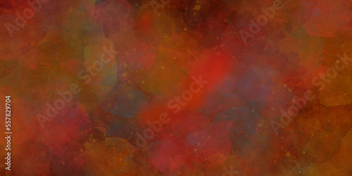 Abstract background with watercolor Vanttege wall crackted Scary multicolor backdrop background. Dark red and ornage . Dark Red and multicolorhorror scary background. Dark red watercolor wall grunge.