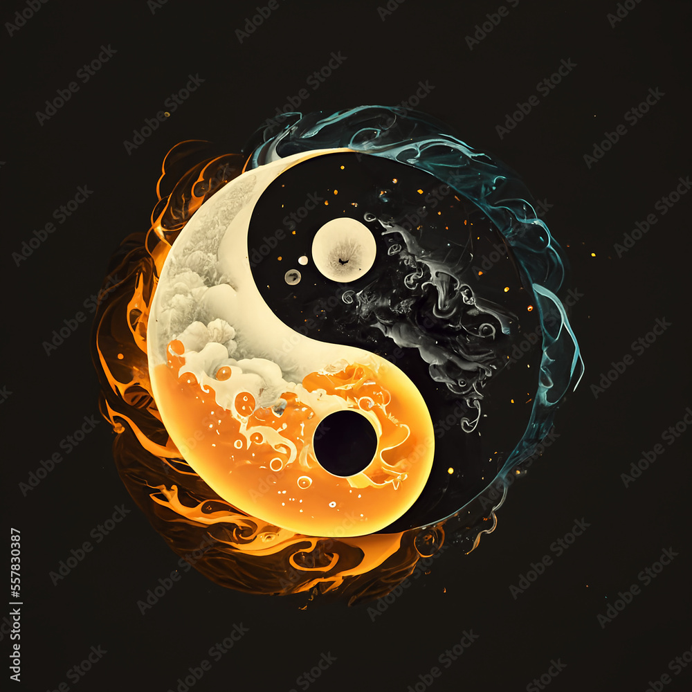 Yin Yang Zeichen Symbol des Daoismus Farbe Vektor Illustration for ...