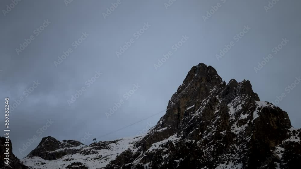 mountains in the fog sunset in the dolomites Italy mountains in the fog sunset in the dolomites Italy
