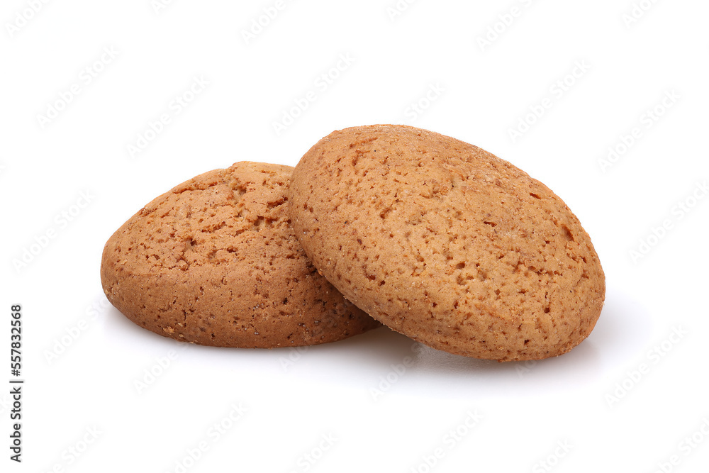 Close-up of a group of two regular oatmeal cookies Close-up of a group of two regular oatmeal cookies
