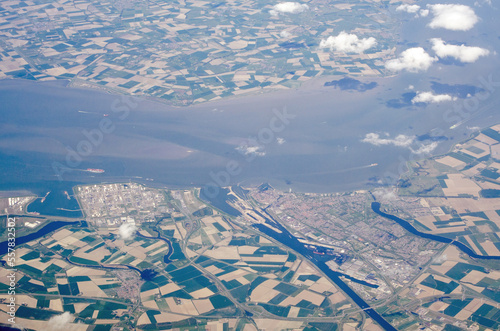 Aerial View of the Western Scheldt in the Netherlands photo