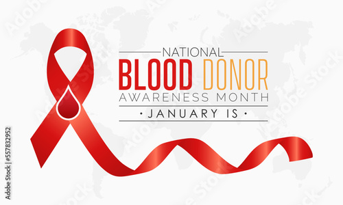 Vector banner template design concept of National Blood Donor Month observed on every January