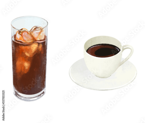 コーヒー　アイス　ホット