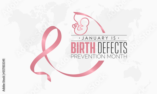 Vector banner template design concept of National Birth Defects Prevention Month observed on every January