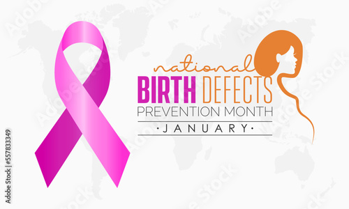 Vector banner template design concept of National Birth Defects Prevention Month observed on every January