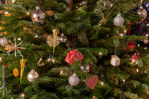 decoration on a Christmas tree, close-up