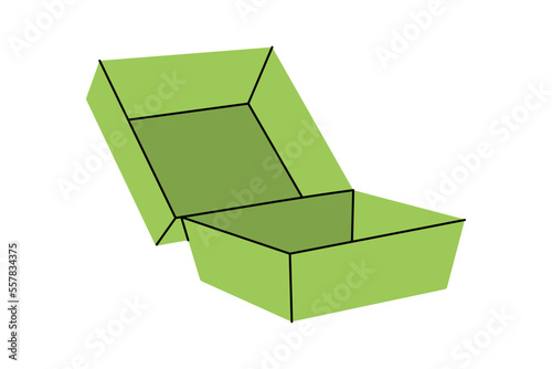 Craft burger box silhouette. Empty cardboard boxes for takeaway food symbol. Street food packaging. Isolated on white background.
