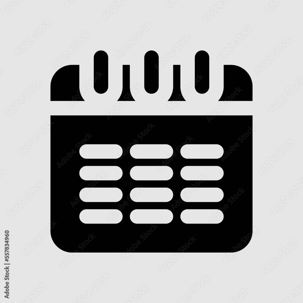 Calendar icon in solid style, use for website mobile app presentation Calendar icon in solid style, use for website mobile app presentation