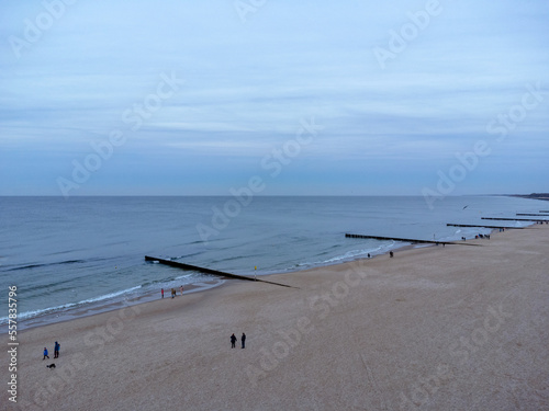 Obraz na płótnie Aerial view. The sea as seen from above. Water, sand, waves, beach, landscape, nature, winter, park. w salonie
