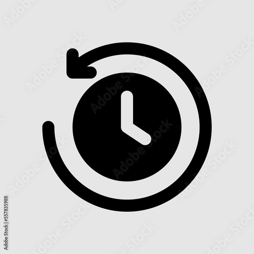 Time history icon in solid style, use for website mobile app presentation