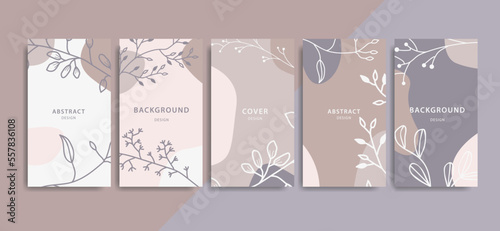 A social media post with florals in delicate linen colors. The concept of promoting your content on social networks.
