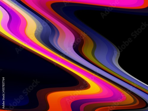 Multicolored fluid lines, waves, geometries, abstract background