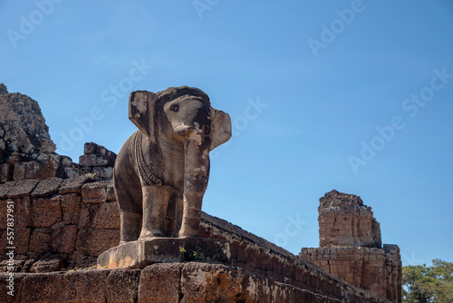 Elephant sculpture at Prasat Prei Rup, Angkor Thom, Cambodia