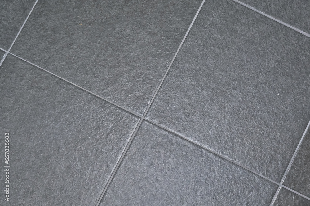 Dark gray color tiles are easy to maintain and have a luxurious feel