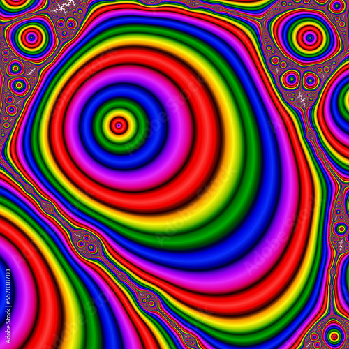 Multicolored circles, phosphorescent lights, round shapes, abstract background