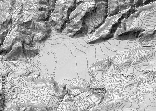Принти на полотні Concept de fond - Erosion - Vue aérienne de paysage vallonné territoire montagne