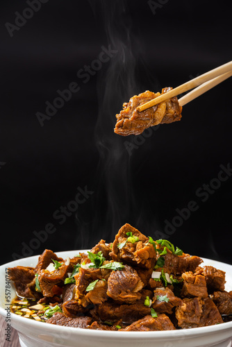 Chinese food, braised beef, shot in Shandong, China