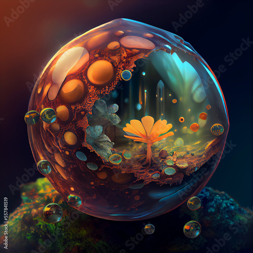 Fantasy glass mini florarium vase illustration photo