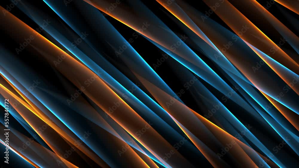 Abstract blue and orange smooth glowing neon lines background. Seamless ...