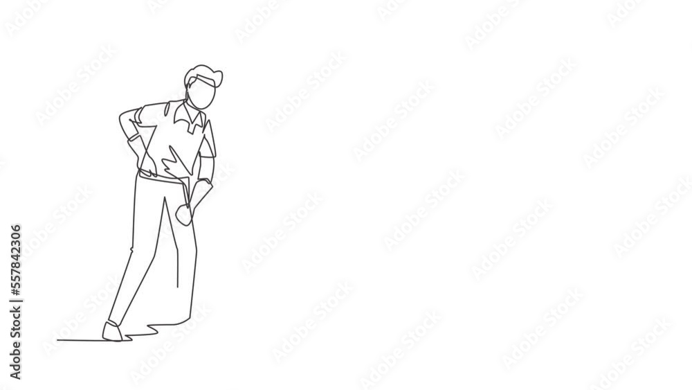 Self drawing animation of single line draw man mopping floor in uniform. Male cleaner janitor cleaning office. Cleaning service and hospital disinfection. Continuous line draw. Full length animated Self drawing animation of single line draw man mopping floor in uniform. Male cleaner janitor cleaning office. Cleaning service and hospital disinfection. Continuous line draw. Full length animated