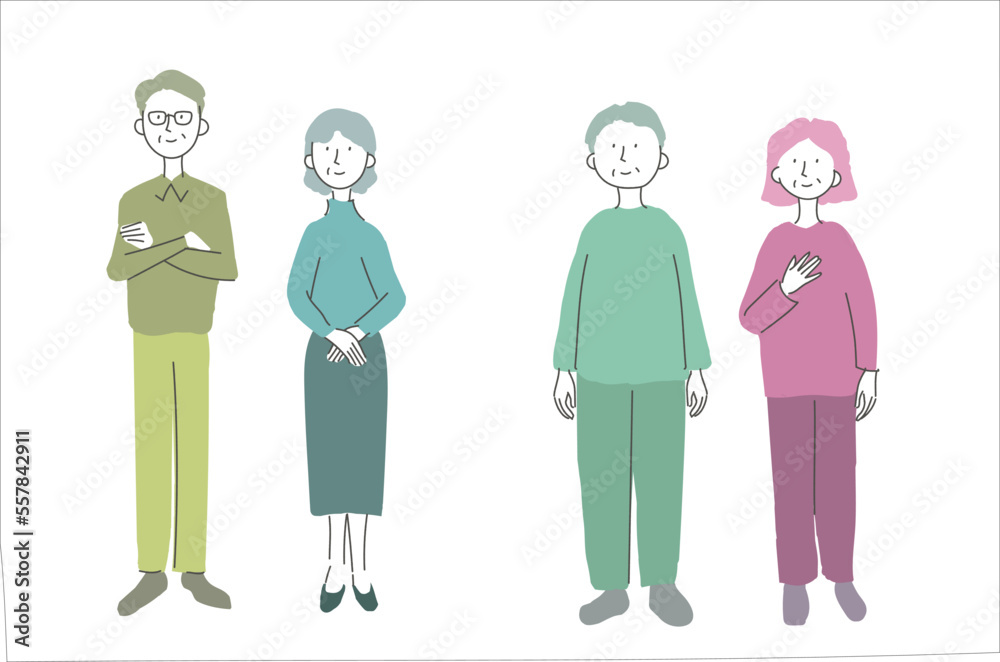 中高年の夫婦 イラスト 中高年の夫婦 イラスト