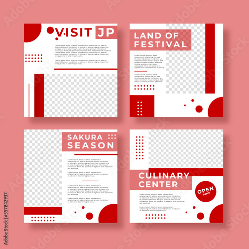 Visit Japan Tourism Theme Social Media Templates Set