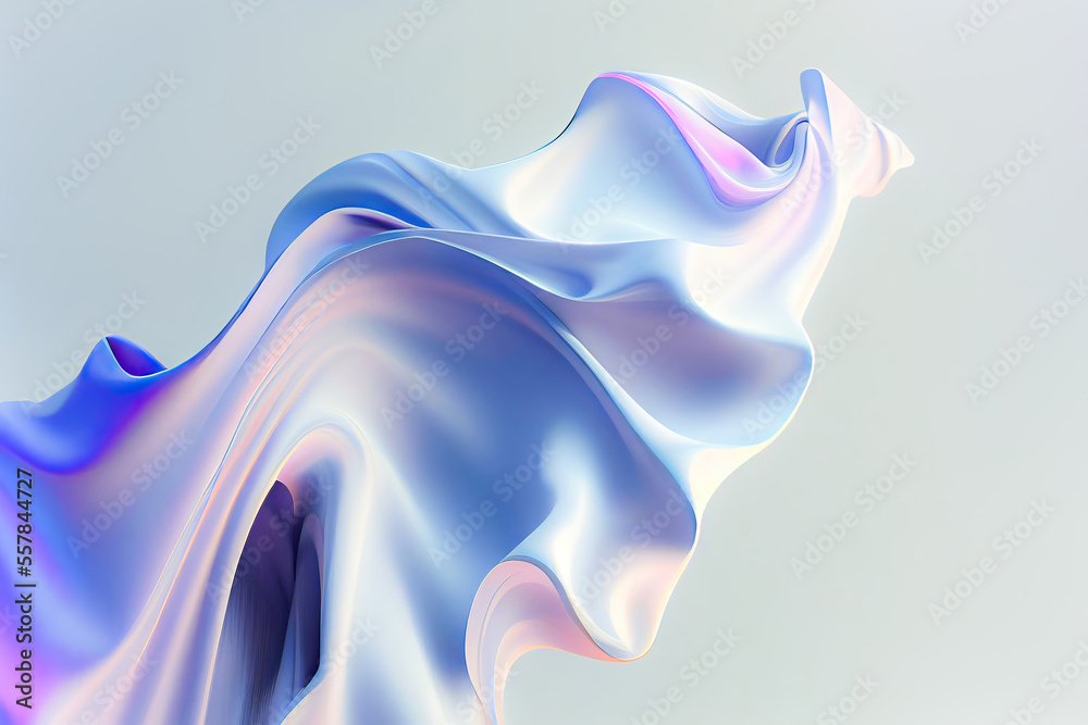 Obraz premium Abstract fluid 3d render,flying silk cloth curtain,Abstract 3D Background,Digital fabric. Sci-fi background