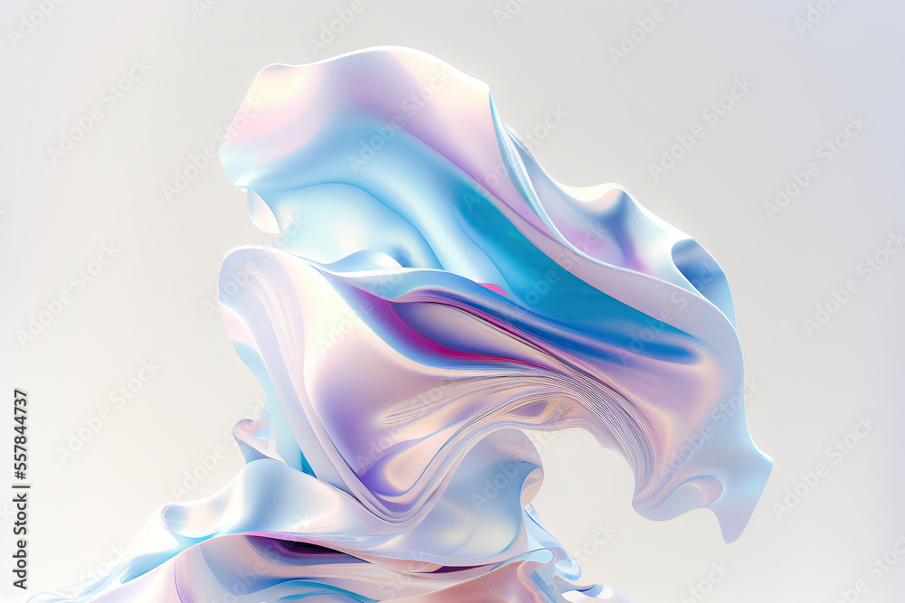 Abstract fluid 3d render,flying silk cloth curtain,Abstract 3D Background,Digital fabric. Sci-fi background