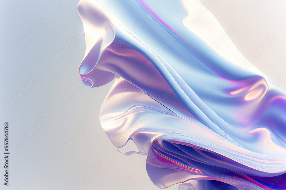 Obraz premium Abstract fluid 3d render,flying silk cloth curtain,Abstract 3D Background,Digital fabric. Sci-fi background