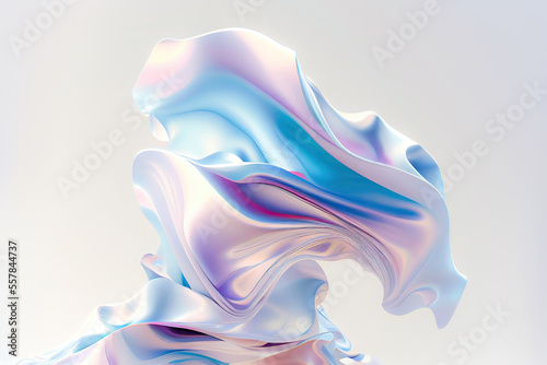 Abstract fluid 3d render flying silk cloth curtain Abstract 3D Background Digital fabric. Sci-fi background