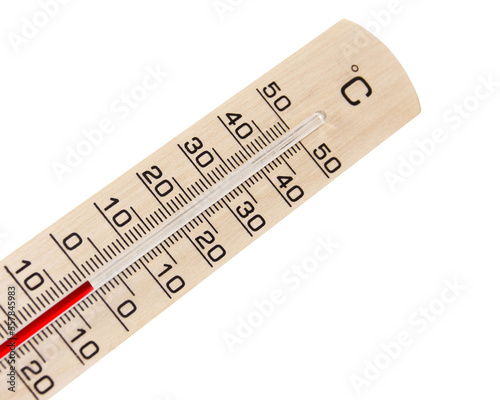 Thermometer aus Holz 0 Grad Celsius   Hintergrund transparent PNG cut out photo