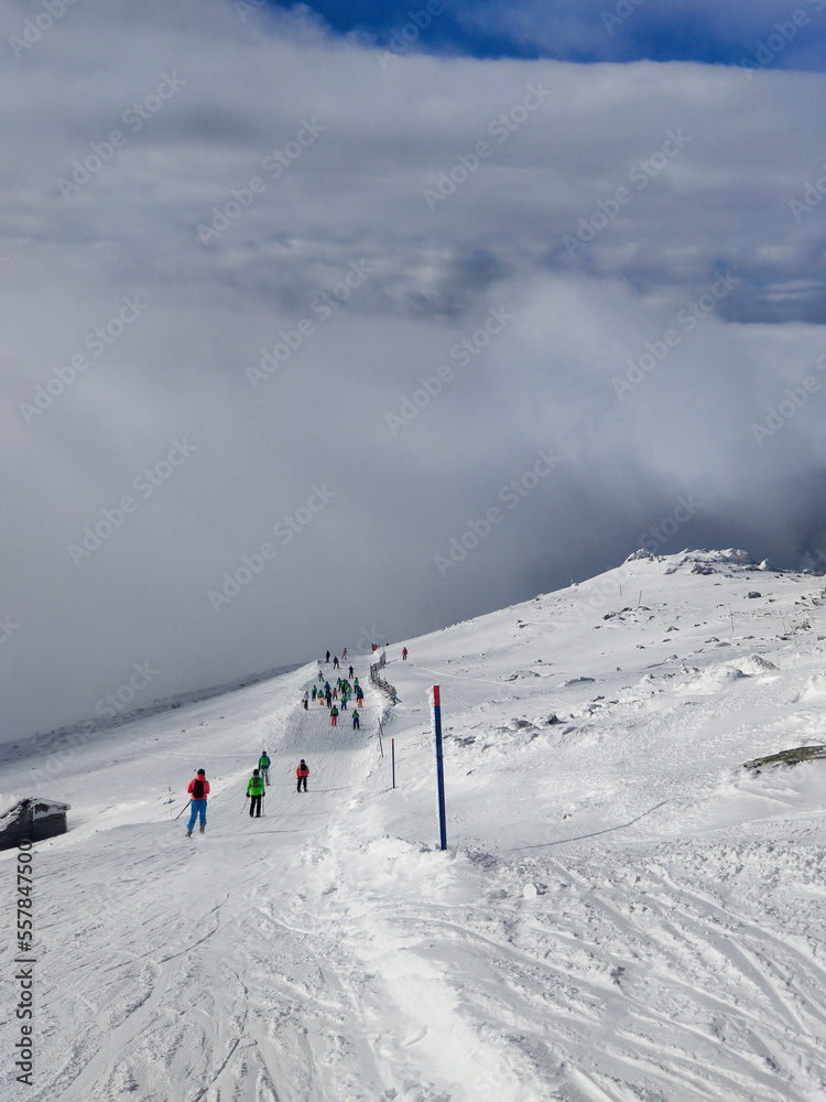 ski resort slope above the clouds slovakia tatras mountains