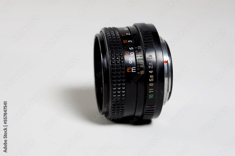 mechanical high-aperture lens on a white background mechanical high-aperture lens on a white background