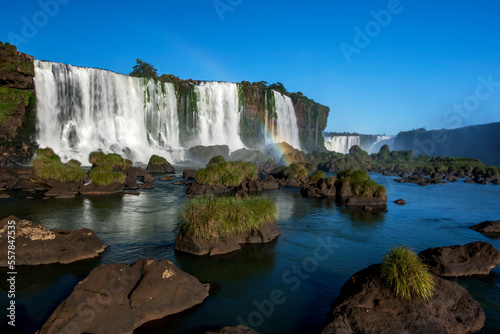 A view of one of the many waterfalls on the Brazilian side of Iguazu Falls.