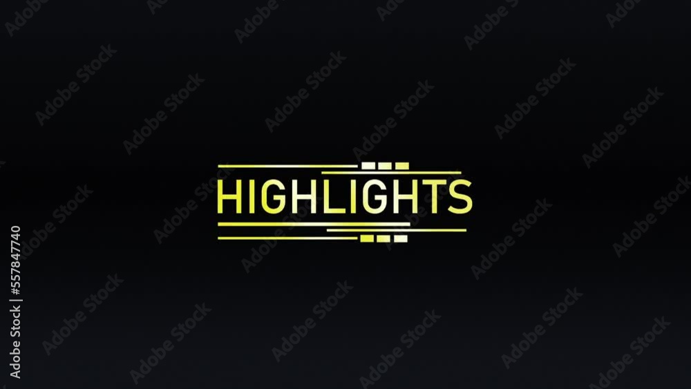 Highlights logo animation video, highlights monogram motion graphics on black background, highlights symbol slideshow video background, moving highlights logo background for sports tv shows