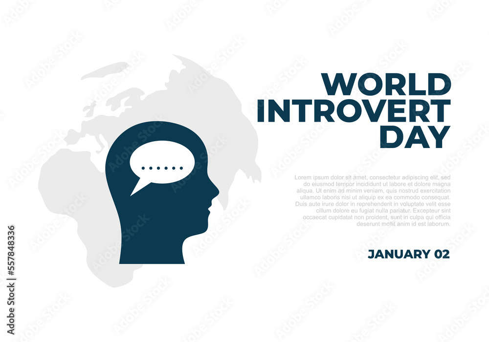 World introvert day background celebrated on january 2nd. World introvert day background celebrated on january 2nd.
