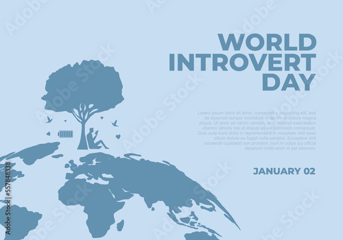 World introvert day background celebrated on january 2nd.