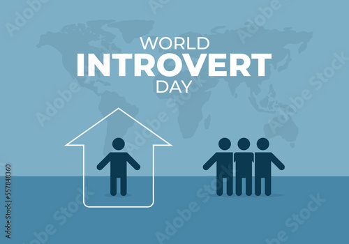 World introvert day background celebrated on january 2nd.