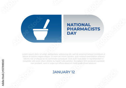 National pharmacist day isolated on white background celebrated on January 12