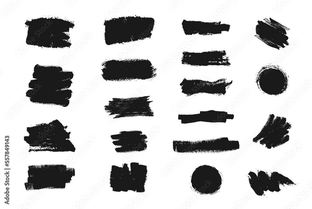 Grunge brushes black collection, texture print set. Illustration brush grunge of set, texture black ink of collection vector Grunge brushes black collection, texture print set. Illustration brush grunge of set, texture black ink of collection vector