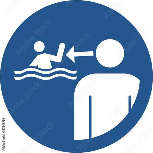 ISO 7010 M054 — supervise children during aquatic activities