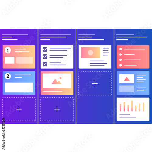 Kanban icon vector project scrum board isolated