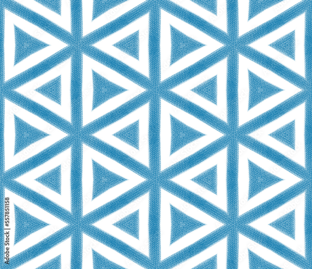 Mosaic seamless pattern. Blue symmetrical