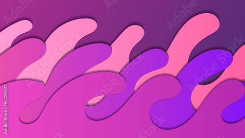 Modern Glow Abstract Wave Papercut Violet Background. Geometric Dynamic Gradient Purple Wave Shapes Design. Can Be Used As Banner  Motion  Frame Or Website Template