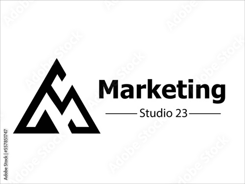 MS lettermark logo design vector & template