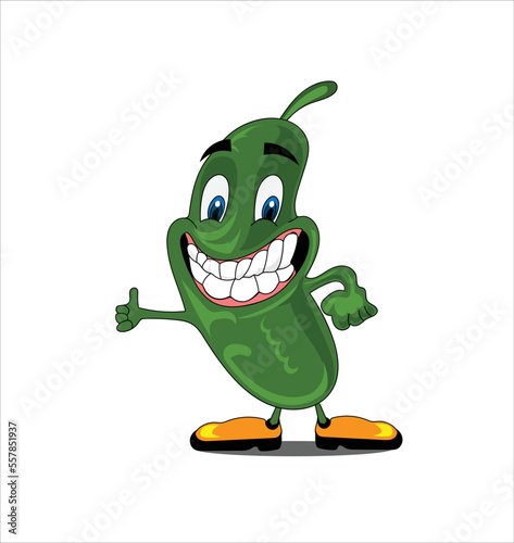 Pickle mascot vector illustration on white background 