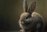 cute rabbit on a dark background
